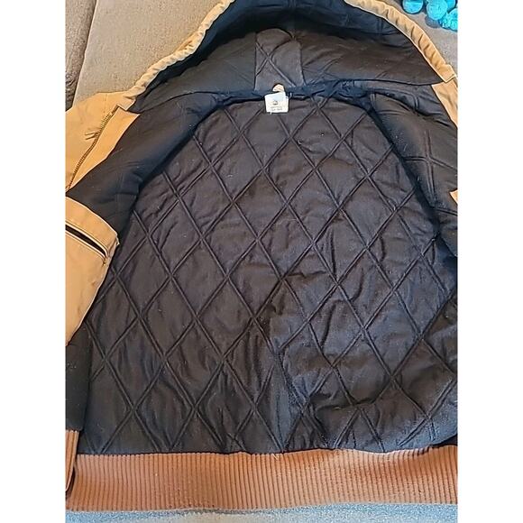 VTG Carhartt Full Zip Hoodie Jacket 3XL Tan USA Thrashed Workwear GUC - Picture 12 of 12